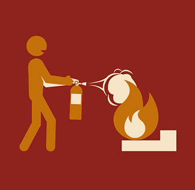 Qué hacer en caso de incendio: intente apagar el fuego si es pequeño